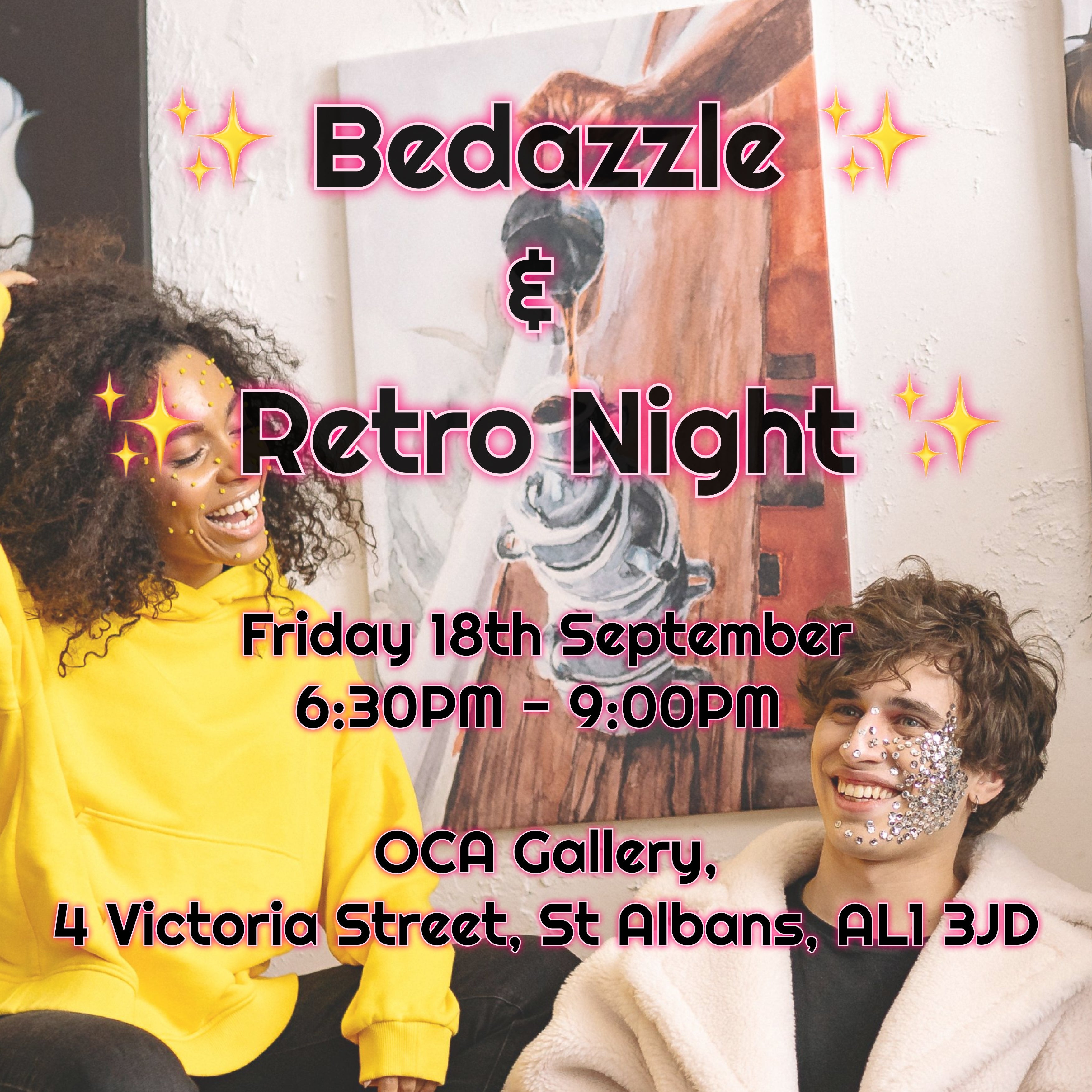 ✨ Become an Artist for the Night: Bedazzle & Retro Night at OCA Gallery ✨