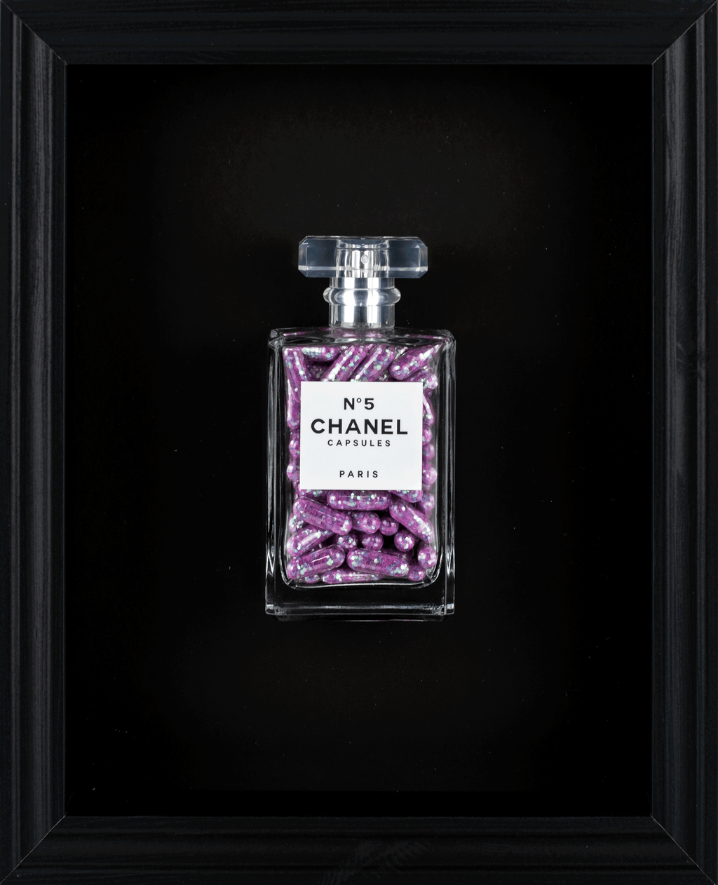 Chanel No.5 Capsules - (Black Frame / Purple Pills) by Emma Gibbons