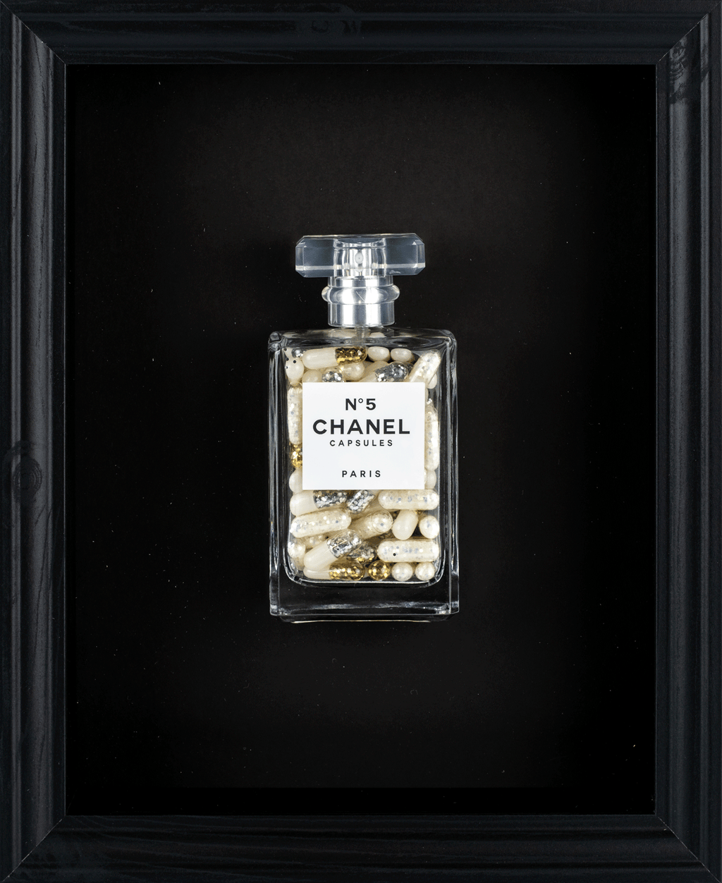 Chanel No.5 Capsules - (Black Frame / Cream Pills) by Emma Gibbons