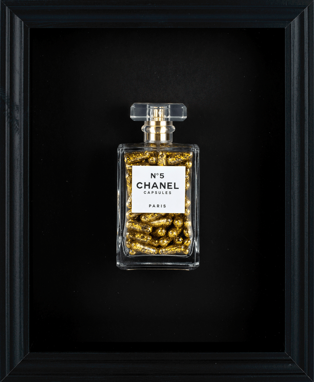 Chanel No.5 Capsules - (Black Frame / Gold Pills) by Emma Gibbons