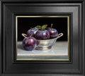 Plums In Silver Bowl