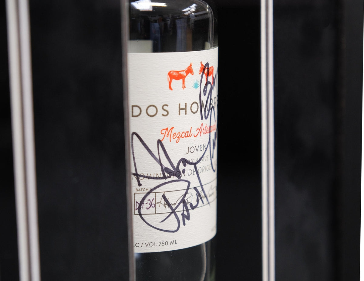 Bryan Cranston and Aaron Paul Signed Breaking Bad Tequila Bottle Framed Display