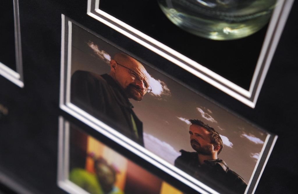Bryan Cranston and Aaron Paul Signed Breaking Bad Tequila Bottle Framed Display