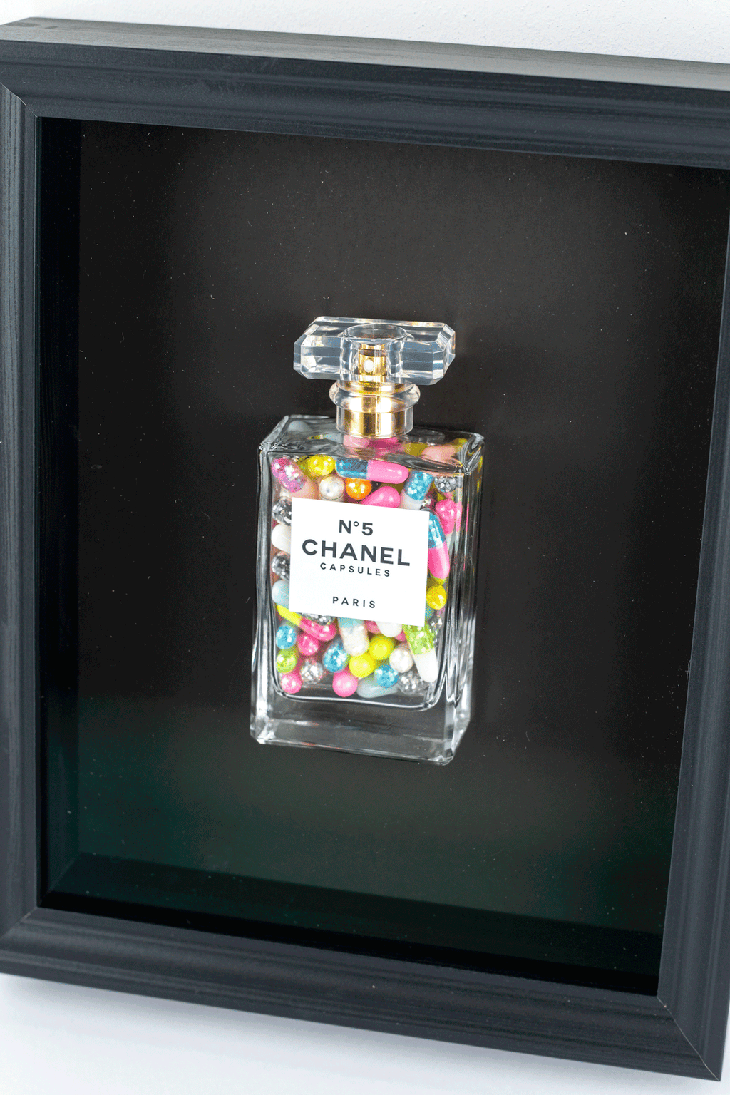Chanel No.5 Capsules - (Black Frame / Multi Coloured  Pills) by Emma Gibbons