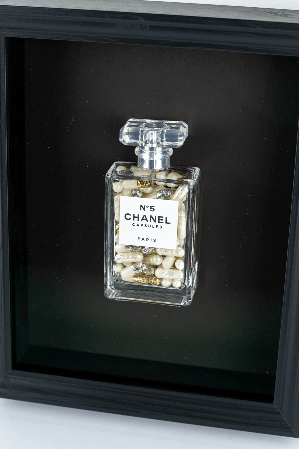 Chanel No.5 Capsules - (Black Frame / Cream Pills) by Emma Gibbons