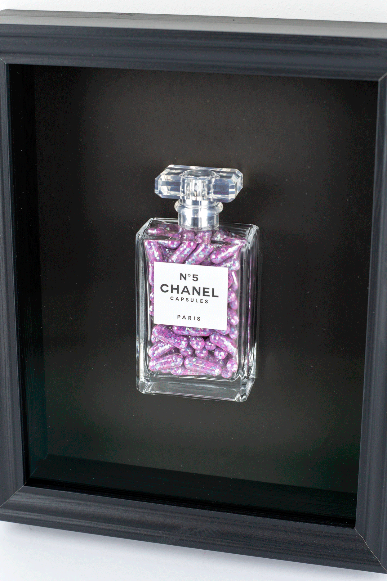 Chanel No.5 Capsules - (Black Frame / Purple Pills) by Emma Gibbons