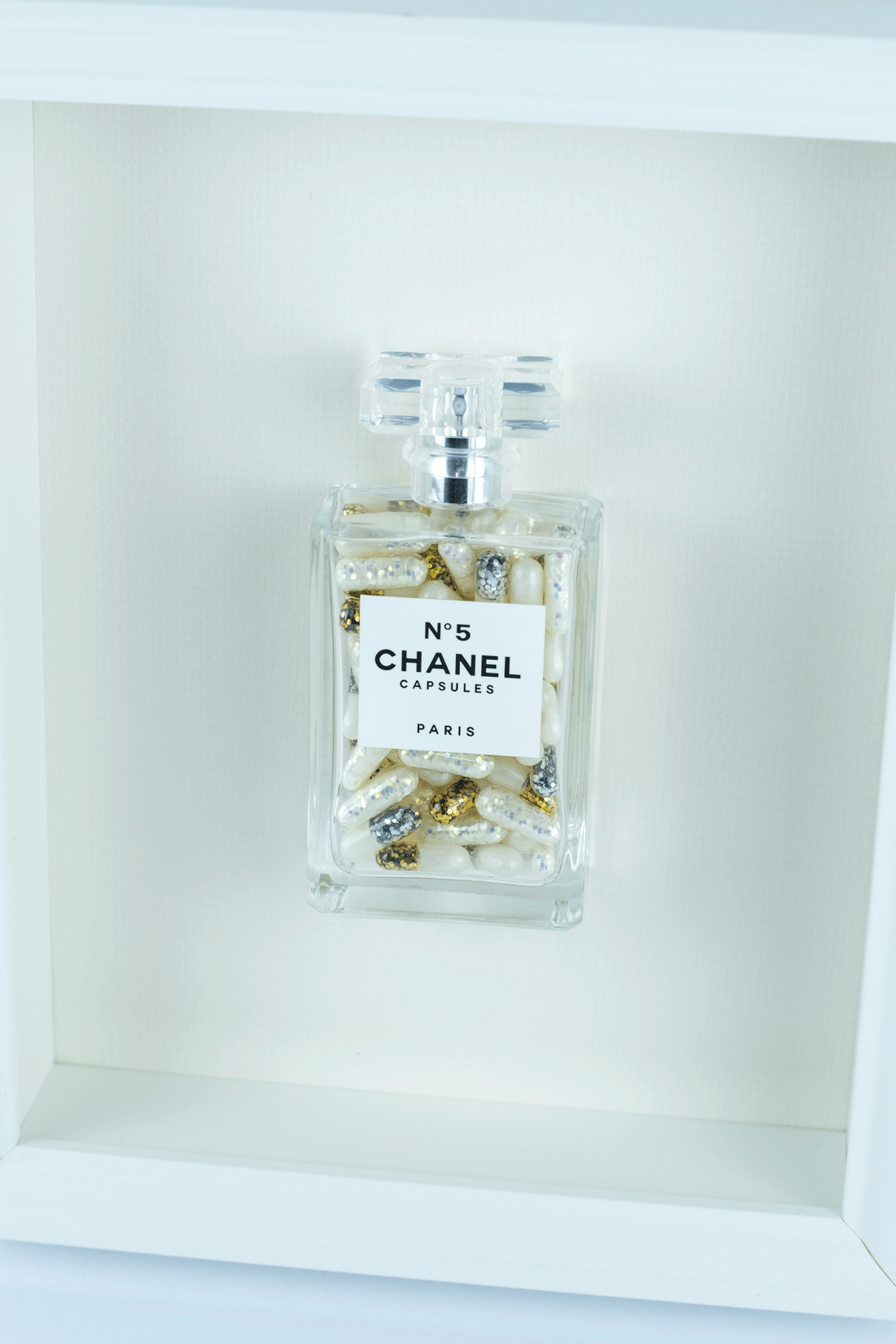 Chanel No.5 Capsules - (White Frame / Cream Pills) by Emma Gibbon