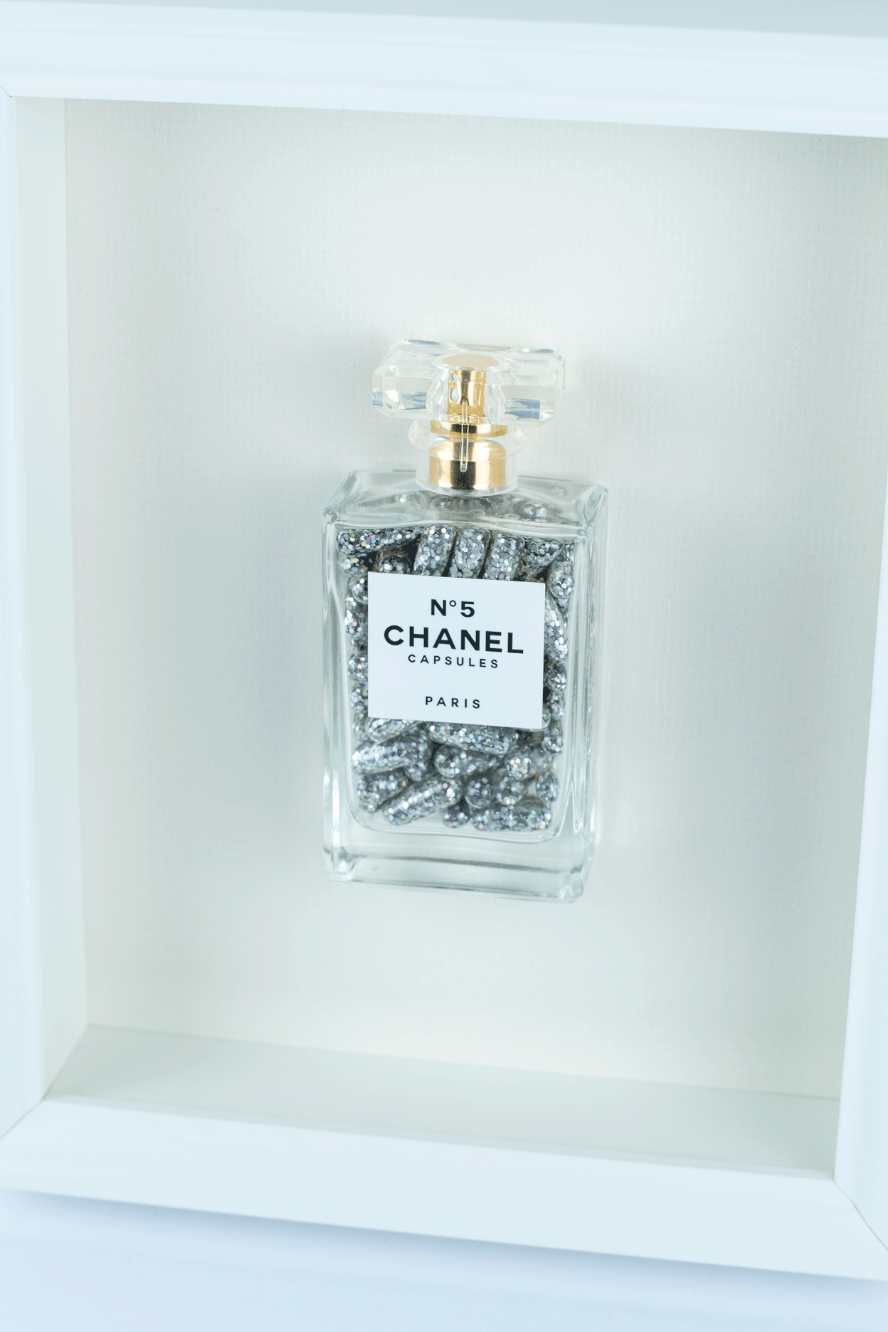 Chanel No.5 Capsules - (White Frame / Silver Pills) by Emma Gibbon