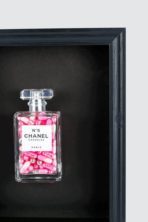 Chanel No.5 Capsules - (Black Frame / Pink Pills) by Emma Gibbons