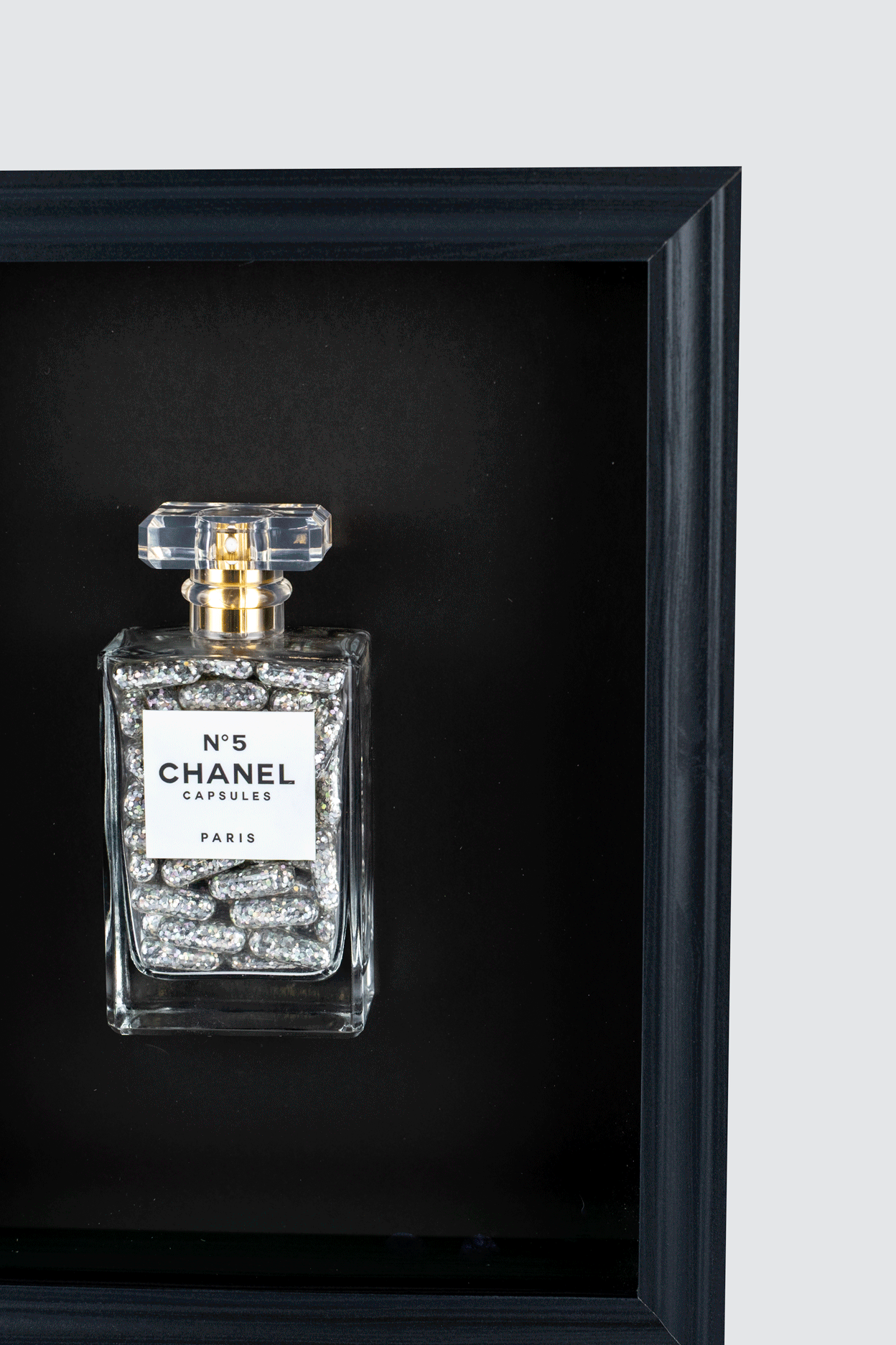 Chanel No.5 Capsules - (Black Frame / Silver Pills) by Emma Gibbons