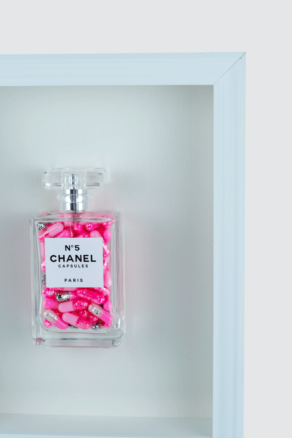 Chanel No.5 Capsules - (White Frame / Pink Pills) by Emma Gibbon