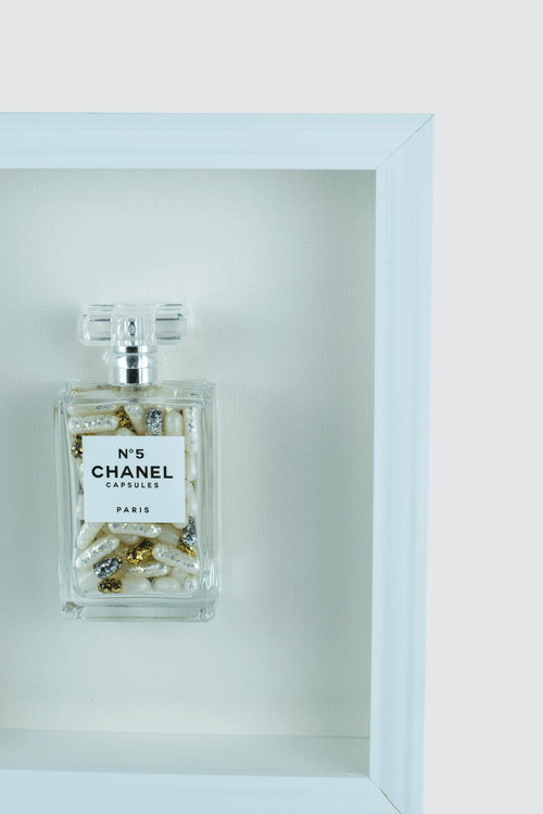 Chanel No.5 Capsules - (White Frame / Cream Pills) by Emma Gibbon