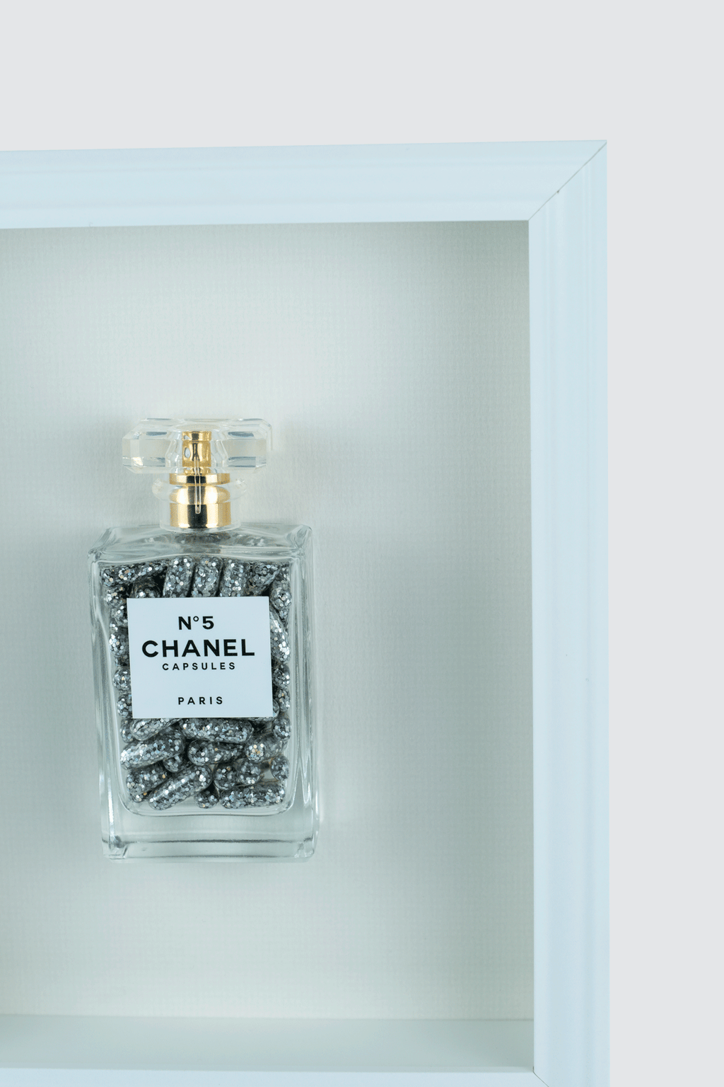 Chanel No.5 Capsules - (White Frame / Silver Pills) by Emma Gibbon