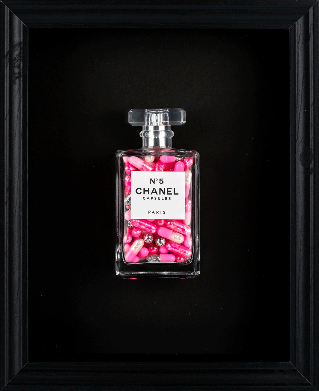 Chanel No.5 Capsules - (Black Frame / Pink Pills) by Emma Gibbons
