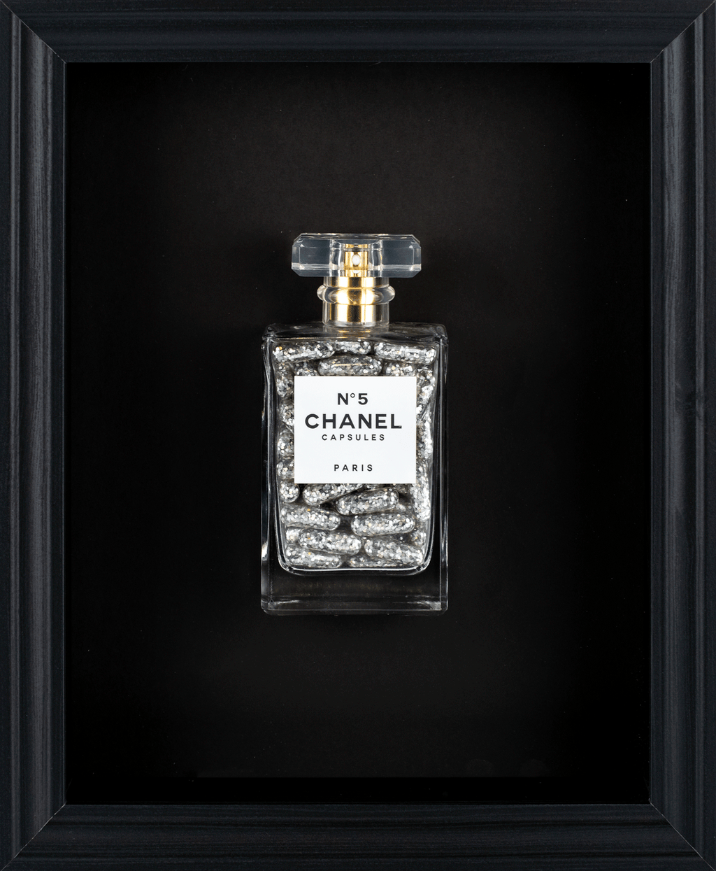 Chanel No.5 Capsules - (Black Frame / Silver Pills) by Emma Gibbons