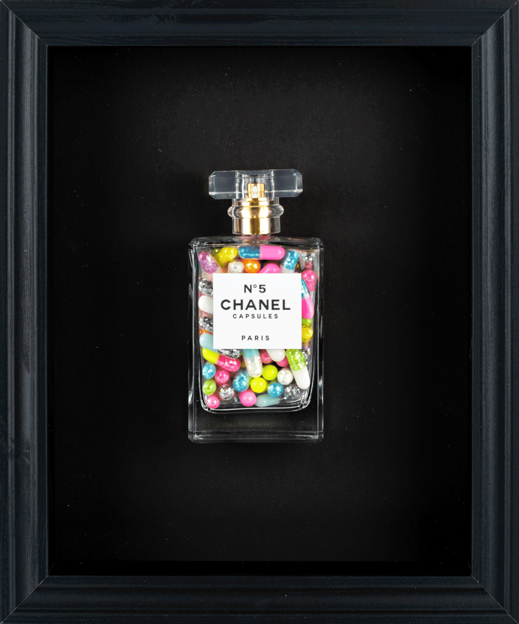 Chanel No.5 Capsules - (Black Frame / Multi Coloured  Pills) by Emma Gibbons