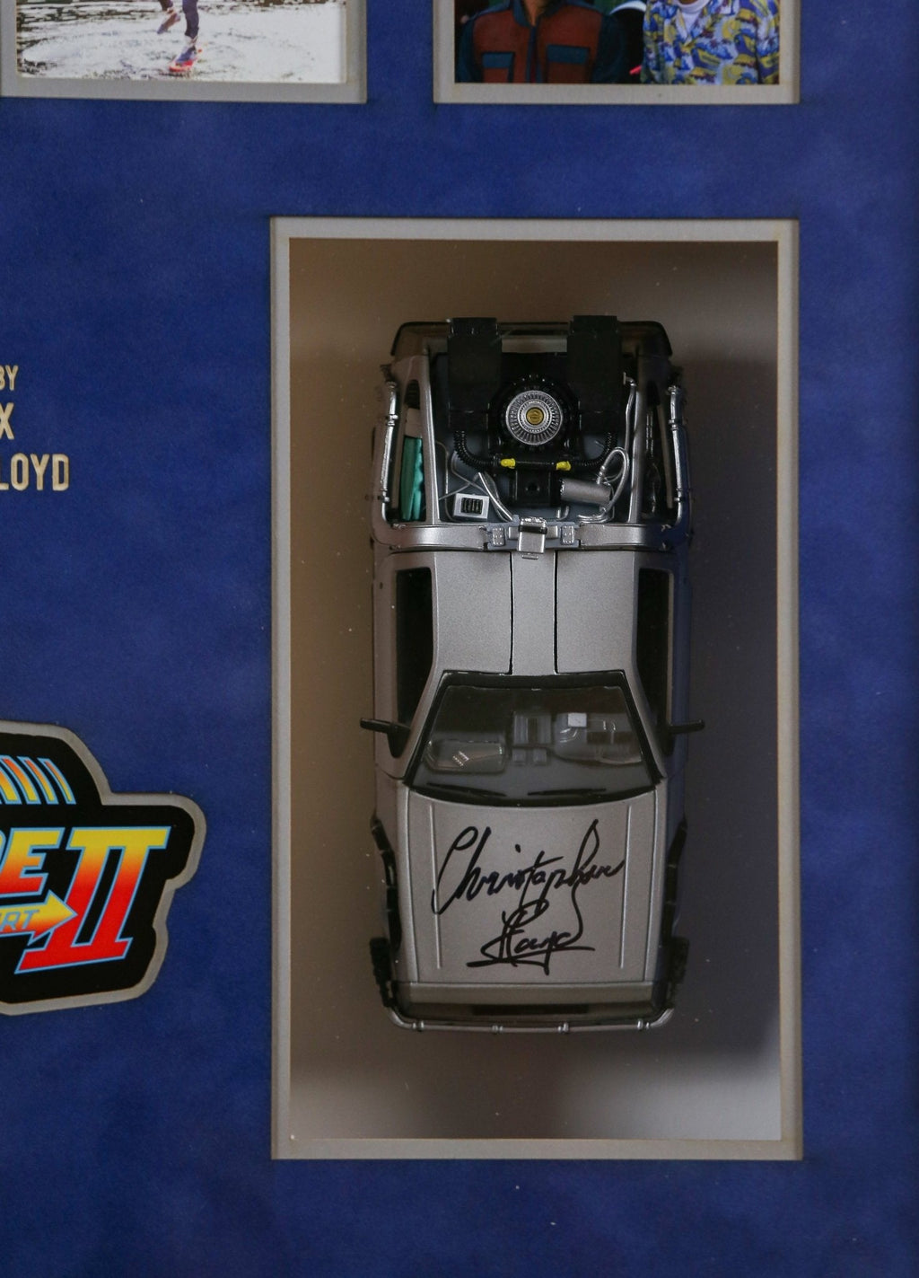 Michael J Foxx and Christopher Lloyd , Back To The Future Signed Framed Display With Hoverboard
