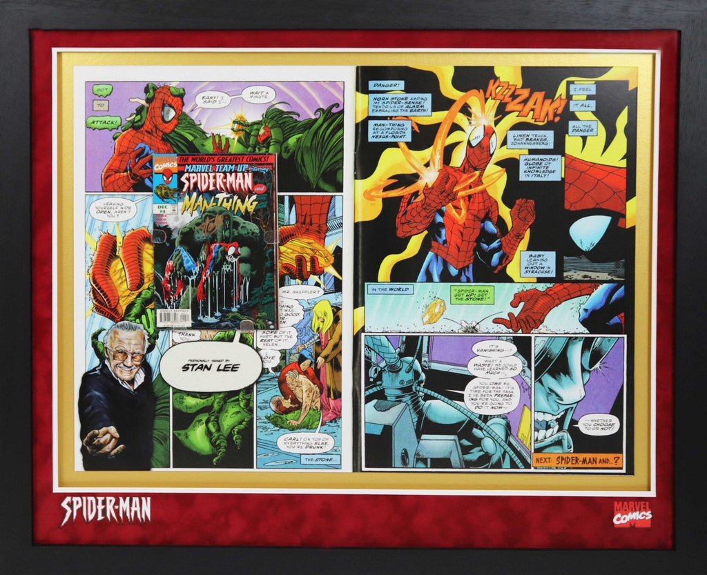 Spiderman Comic Signed by Stan Lee Framed Display 